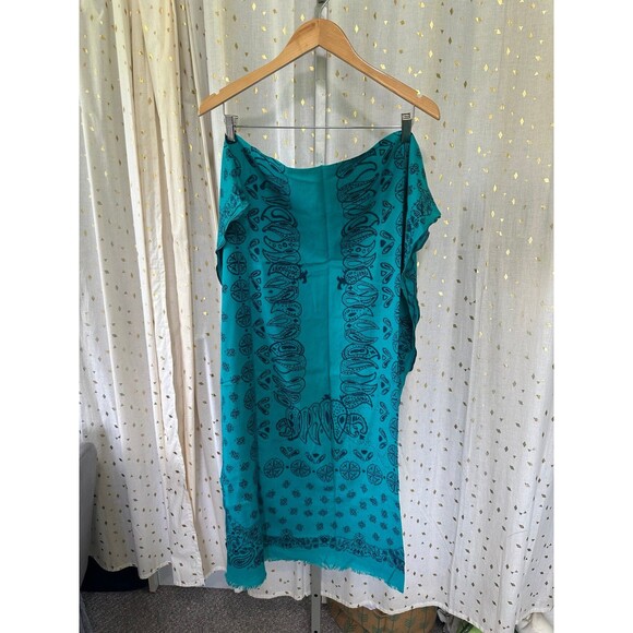 Unbranded Southwestern Inspired Frayed Hem Scarf Head Wrap One Size - Picture 2 of 3